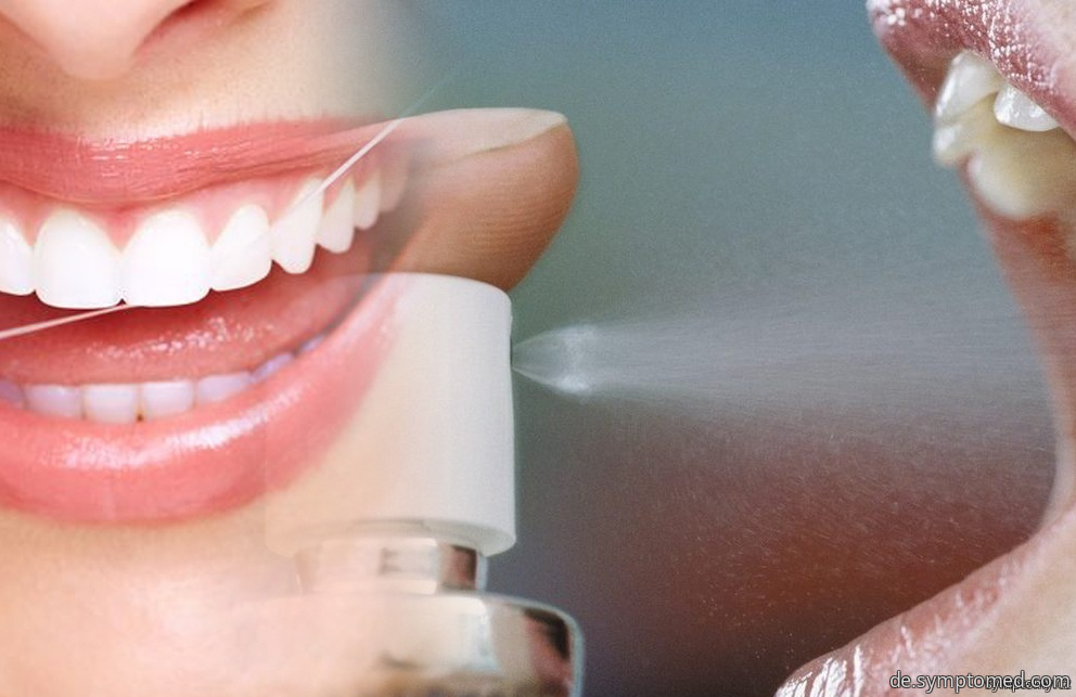 Zahnseide und Spray für Erfrischung des Mundes
